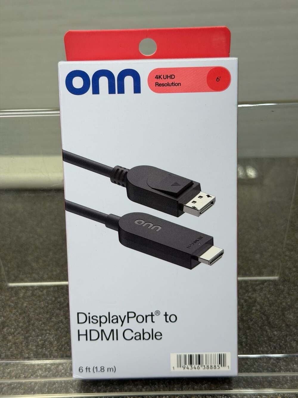 onn. 6 ft DisplayPort to HDMI Cable 4K UHD